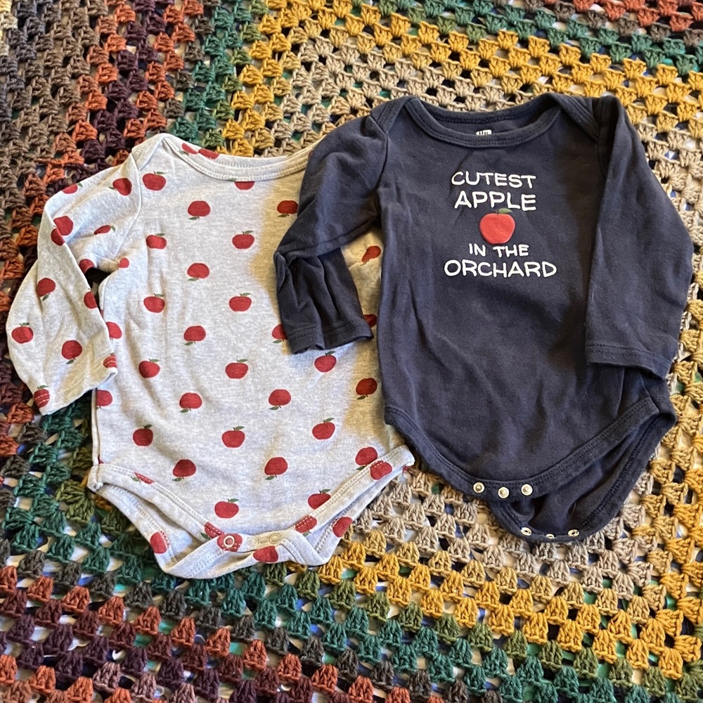 Cute Apple Print Toddler One Piece Set